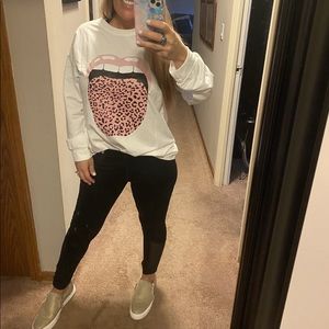 Leopard tongue Long sleeve top super soft